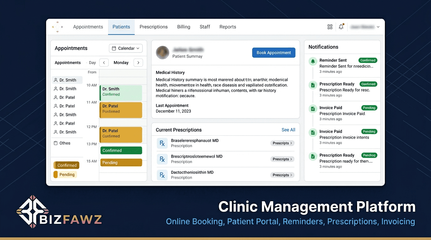 Full-Stack Clinic Management and Automation Platform for a UK Private Healthcare Provider homepage